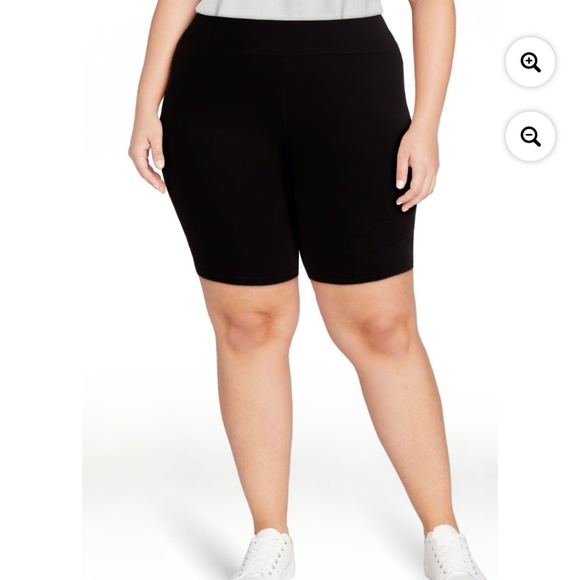 Terra and Sky Women’s Plus Black High Rise Bike Shorts Size 2X NWT - Picture 1 of 6